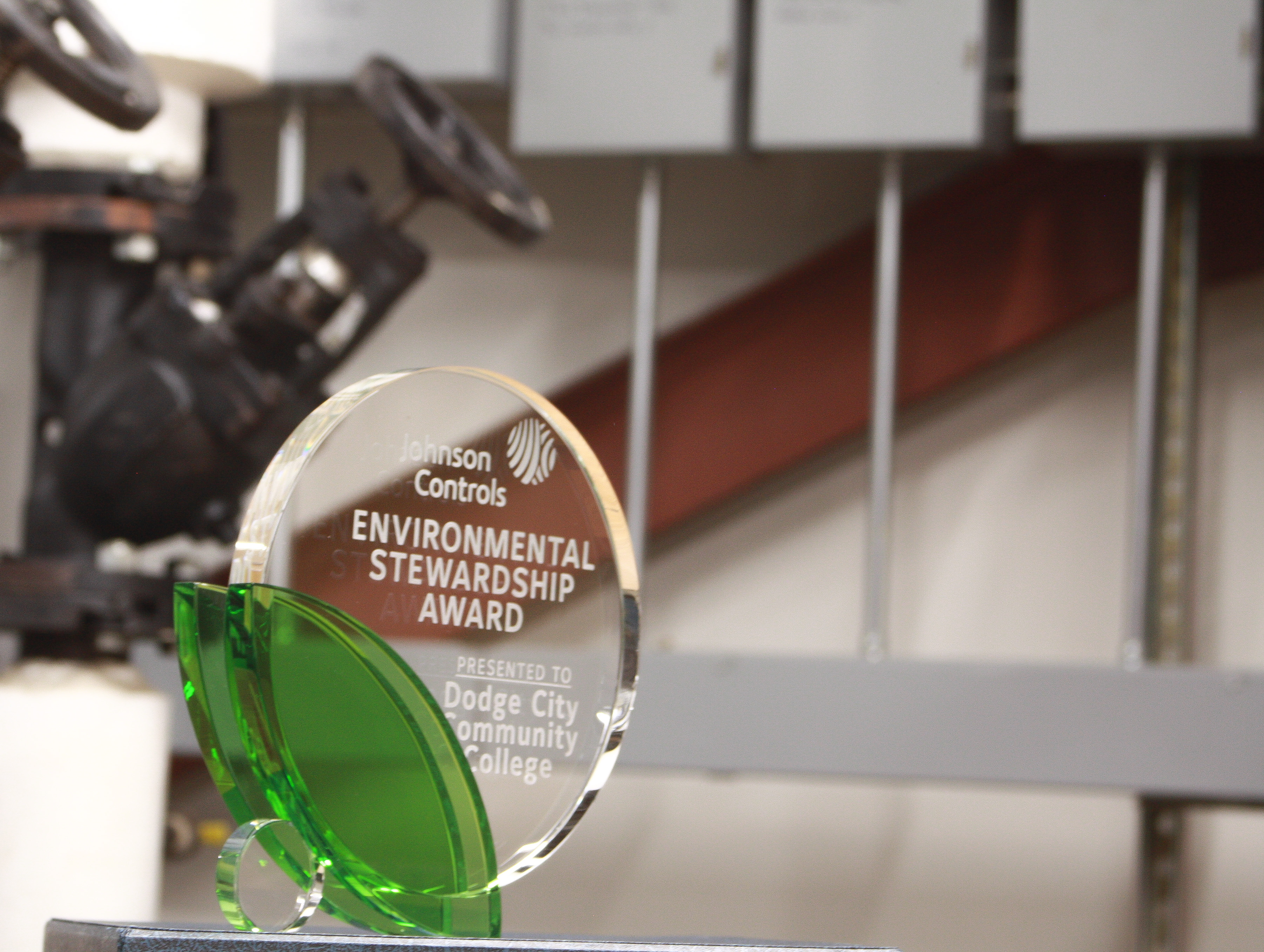 Enviornmental Stewardship Award presented by Don Flower of Johnson Controls